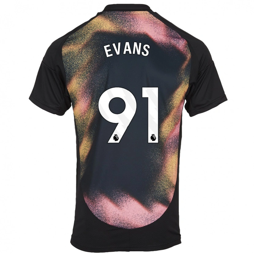 Danxen Hombre Camiseta Jake Evans #91 Negro Blanco 2ª Equipación 2024/25 La Camisa México