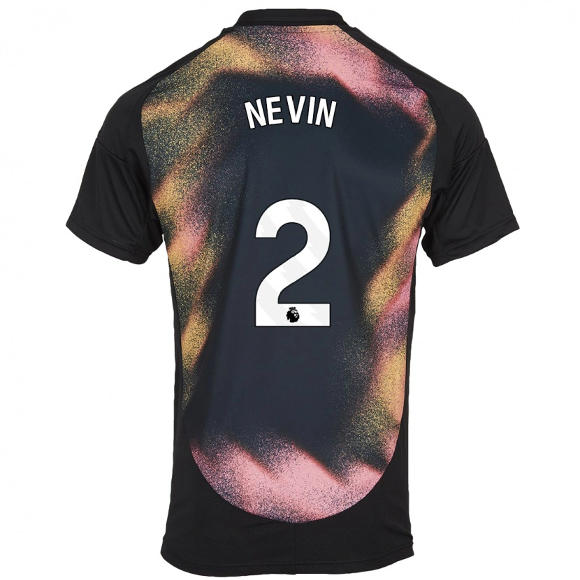 Danxen Hombre Camiseta Courtney Nevin #2 Negro Blanco 2ª Equipación 2024/25 La Camisa México
