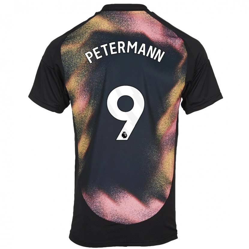 Danxen Hombre Camiseta Lena Petermann #9 Negro Blanco 2ª Equipación 2024/25 La Camisa México