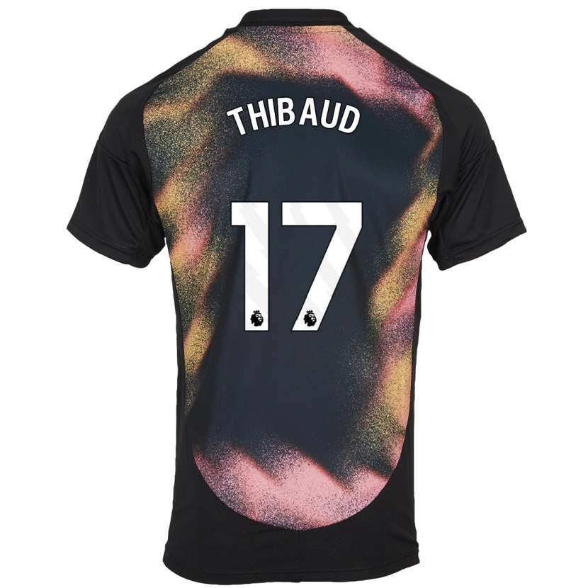 Danxen Hombre Camiseta Julie Thibaud #17 Negro Blanco 2ª Equipación 2024/25 La Camisa México
