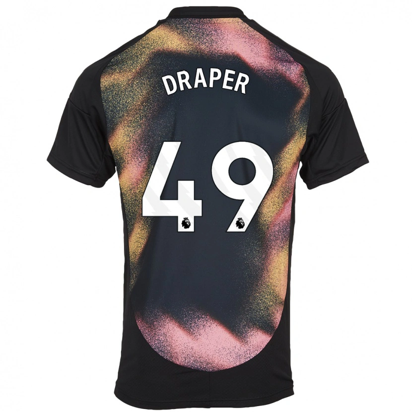 Danxen Hombre Camiseta Denny Draper #49 Negro Blanco 2ª Equipación 2024/25 La Camisa México