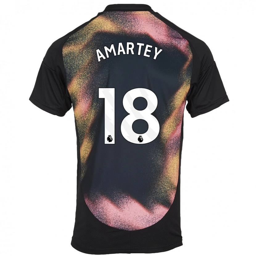 Danxen Hombre Camiseta Daniel Amartey #18 Negro Blanco 2ª Equipación 2024/25 La Camisa México