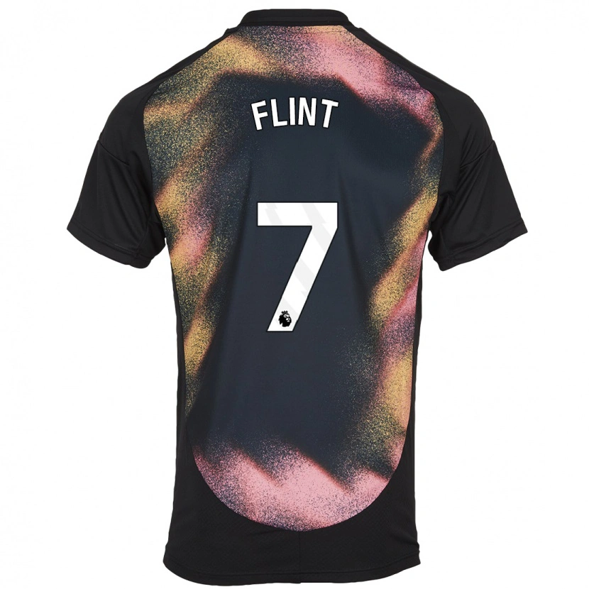 Danxen Hombre Camiseta Natasha Flint #7 Negro Blanco 2ª Equipación 2024/25 La Camisa México