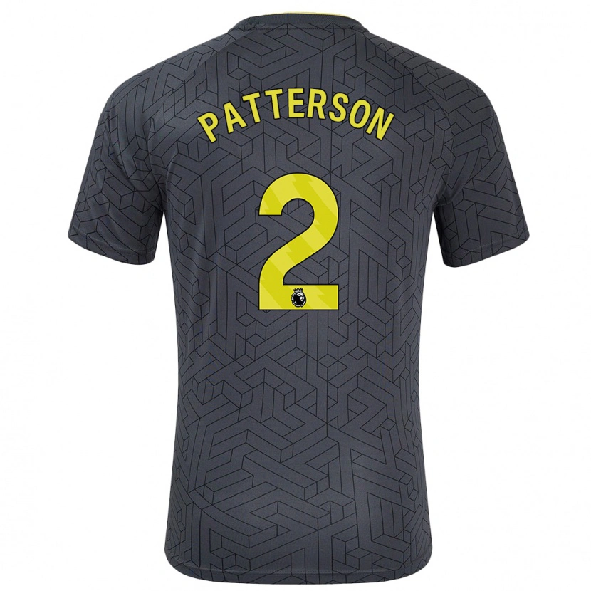 Danxen Hombre Camiseta Nathan Patterson #2 Negro Amarillo 2ª Equipación 2024/25 La Camisa México