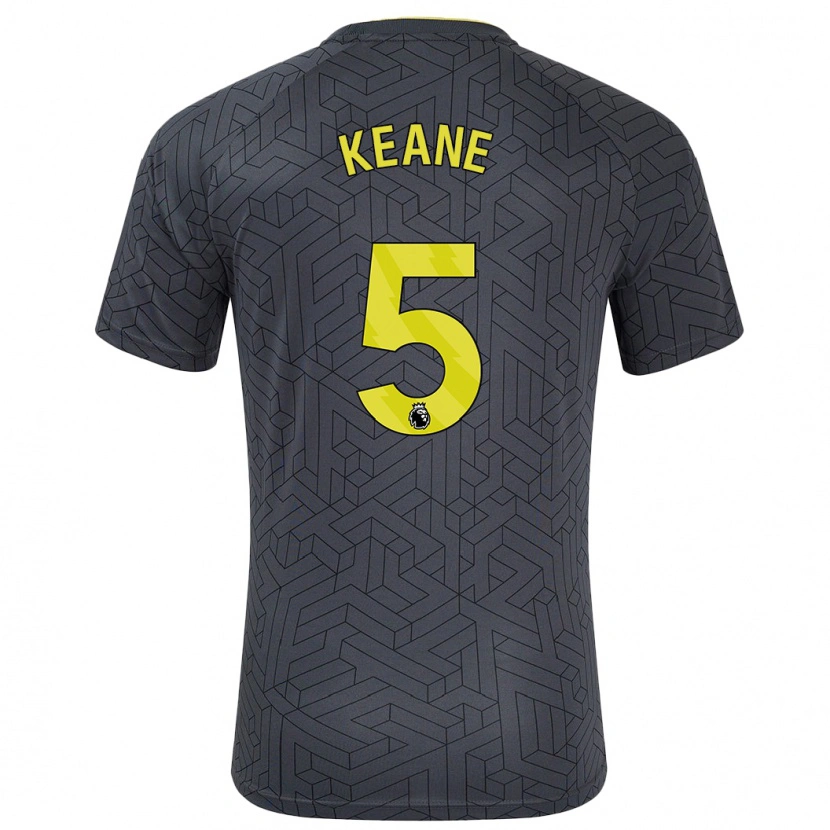 Danxen Hombre Camiseta Michael Keane #5 Negro Amarillo 2ª Equipación 2024/25 La Camisa México