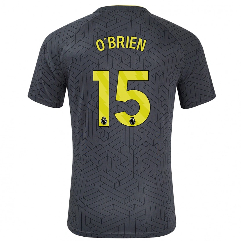 Danxen Hombre Camiseta Jake O'brien #15 Negro Amarillo 2ª Equipación 2024/25 La Camisa México