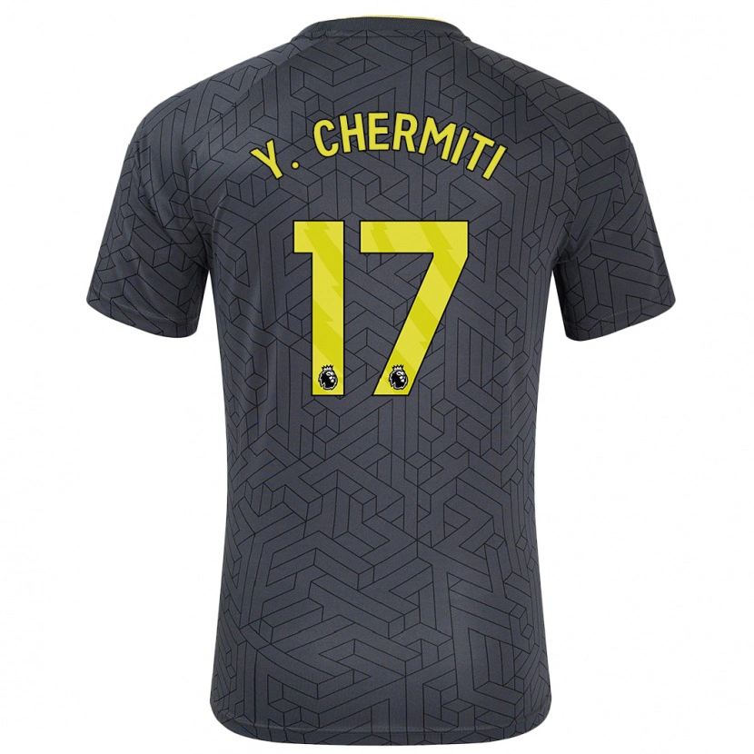 Danxen Hombre Camiseta Chermiti #17 Negro Amarillo 2ª Equipación 2024/25 La Camisa México