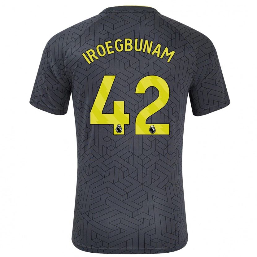 Danxen Hombre Camiseta Tim Iroegbunam #42 Negro Amarillo 2ª Equipación 2024/25 La Camisa México