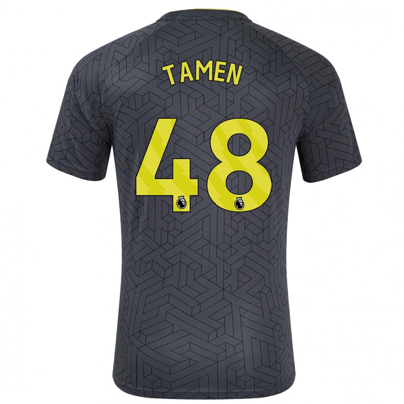 Danxen Hombre Camiseta William Tamen #48 Negro Amarillo 2ª Equipación 2024/25 La Camisa México