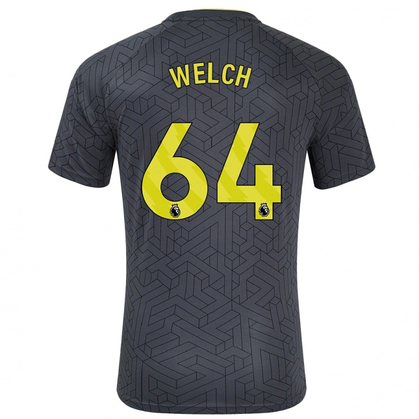 Danxen Hombre Camiseta Reece Welch #64 Negro Amarillo 2ª Equipación 2024/25 La Camisa México