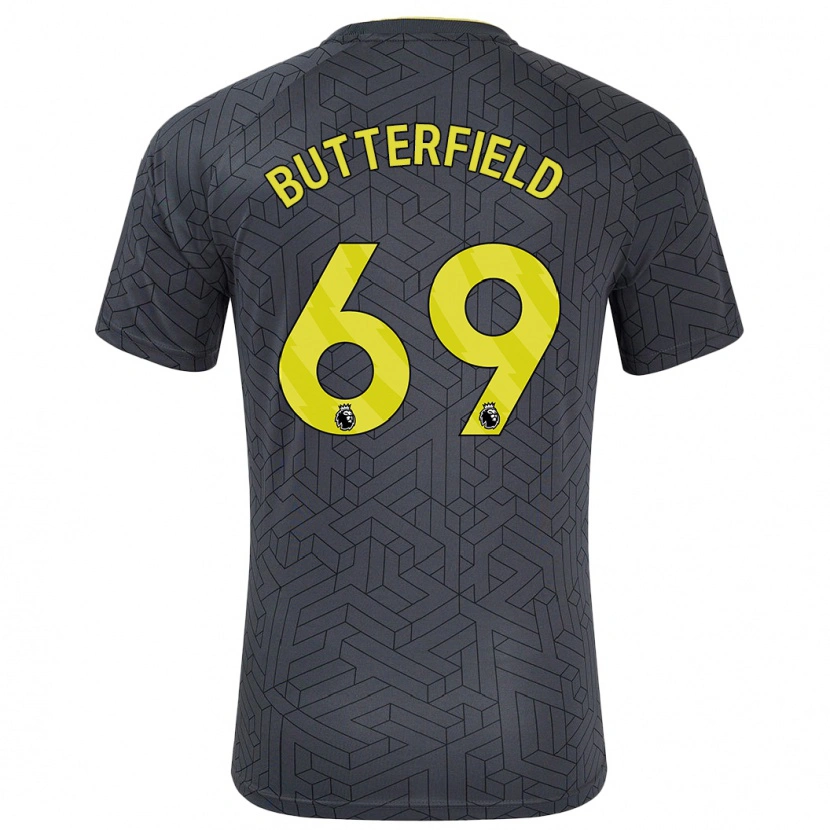 Danxen Hombre Camiseta Luke Butterfield #69 Negro Amarillo 2ª Equipación 2024/25 La Camisa México