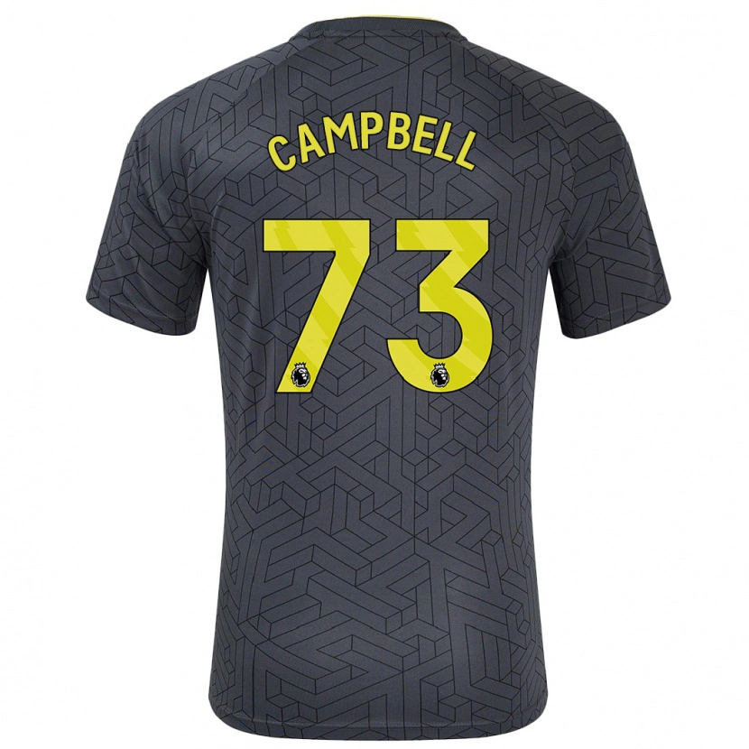 Danxen Hombre Camiseta Elijah Campbell #73 Negro Amarillo 2ª Equipación 2024/25 La Camisa México