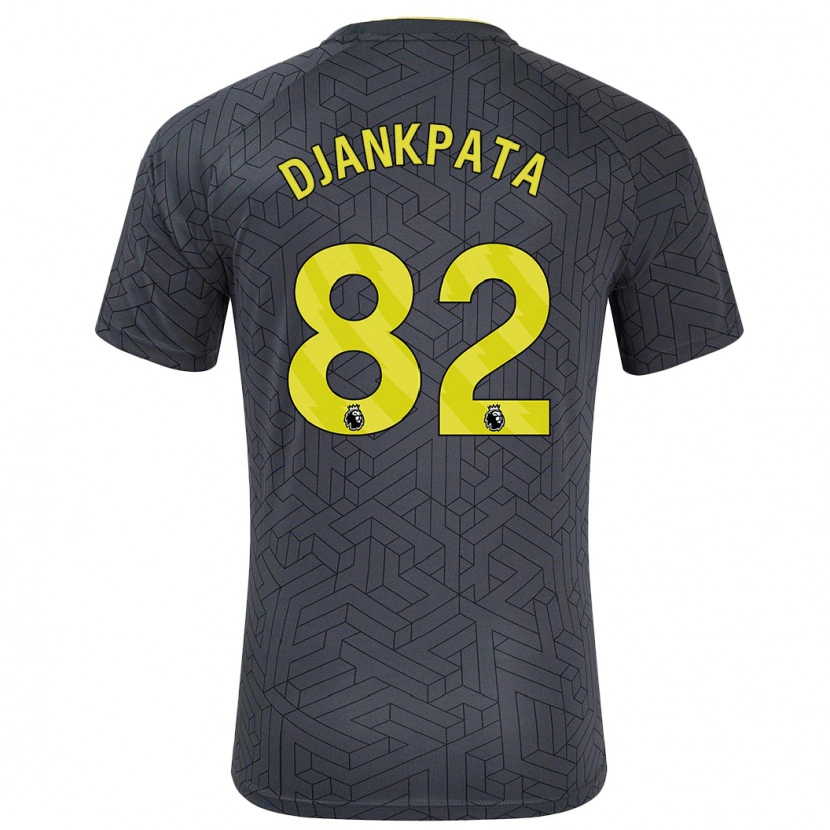 Danxen Hombre Camiseta Halid Djankpata #82 Negro Amarillo 2ª Equipación 2024/25 La Camisa México