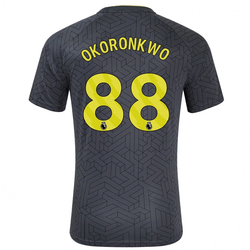 Danxen Hombre Camiseta Francis Okoronkwo #88 Negro Amarillo 2ª Equipación 2024/25 La Camisa México