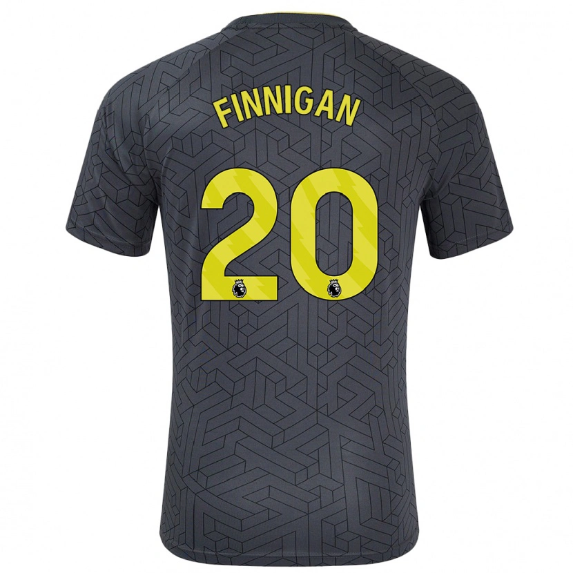 Danxen Hombre Camiseta Megan Finnigan #20 Negro Amarillo 2ª Equipación 2024/25 La Camisa México