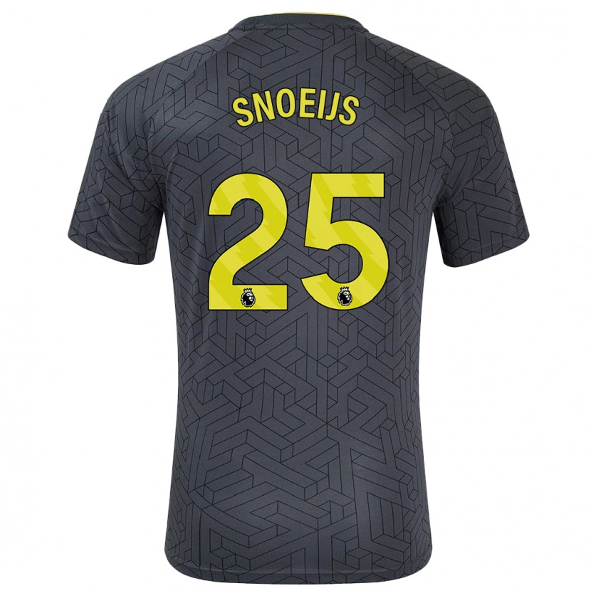 Danxen Hombre Camiseta Katja Snoeijs #25 Negro Amarillo 2ª Equipación 2024/25 La Camisa México