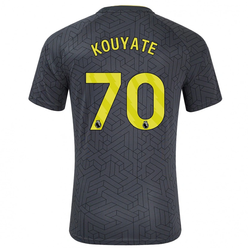 Danxen Hombre Camiseta Katia Kouyate #70 Negro Amarillo 2ª Equipación 2024/25 La Camisa México