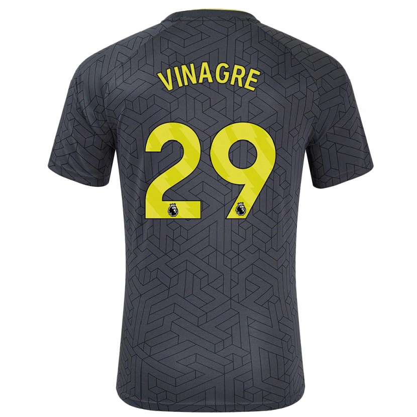 Danxen Hombre Camiseta Ruben Vinagre #29 Negro Amarillo 2ª Equipación 2024/25 La Camisa México