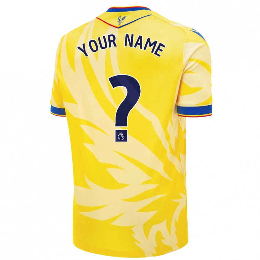Danxen Hombre Camiseta Su Nombre #0 Amarillo 2ª Equipación 2024/25 La Camisa México