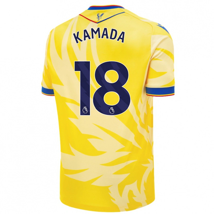 Danxen Hombre Camiseta Daichi Kamada #18 Amarillo 2ª Equipación 2024/25 La Camisa México