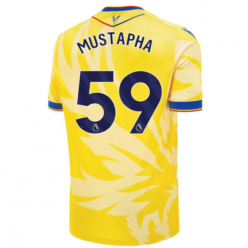 Danxen Hombre Camiseta Hindolo Mustapha #59 Amarillo 2ª Equipación 2024/25 La Camisa México