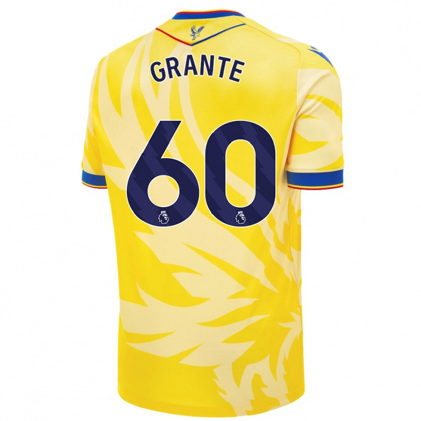 Danxen Hombre Camiseta Jake Grante #60 Amarillo 2ª Equipación 2024/25 La Camisa México