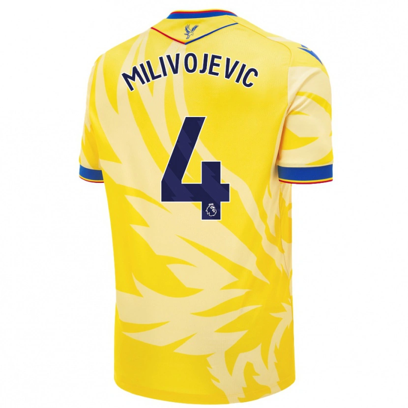 Danxen Hombre Camiseta Luka Milivojevic #4 Amarillo 2ª Equipación 2024/25 La Camisa México