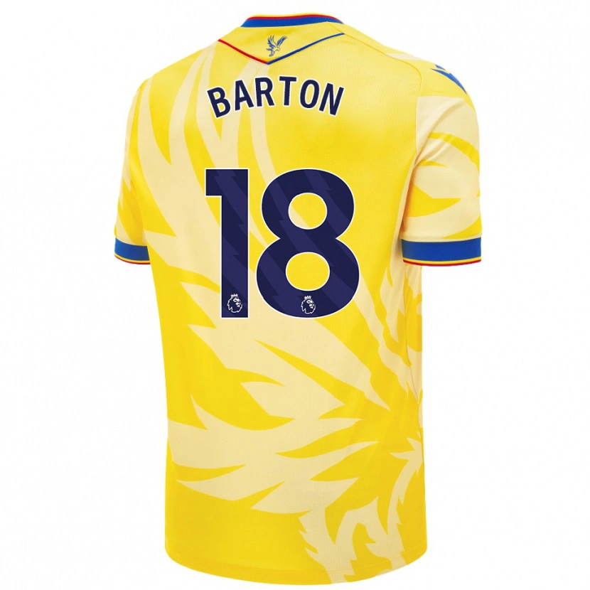 Danxen Hombre Camiseta Kirsty Barton #18 Amarillo 2ª Equipación 2024/25 La Camisa México