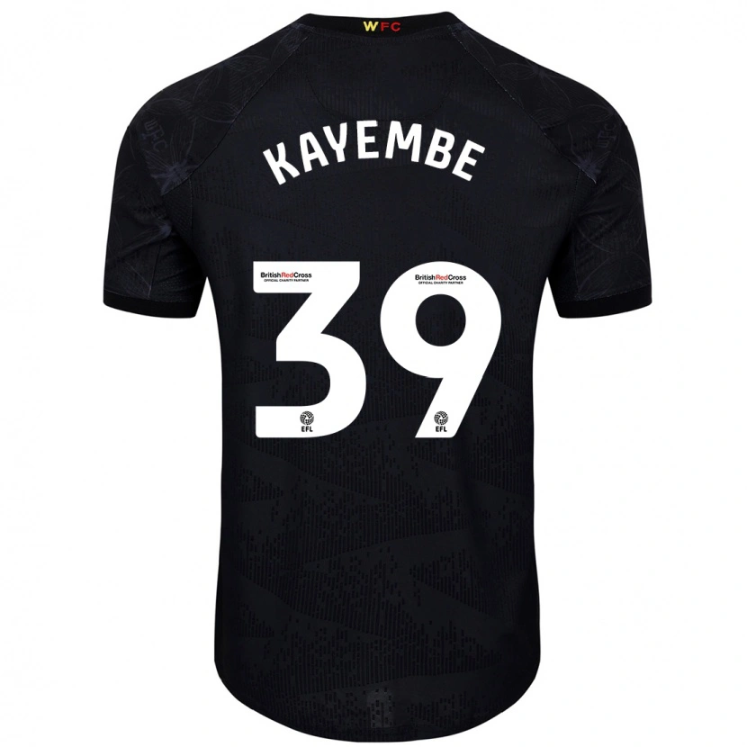 Danxen Hombre Camiseta Edo Kayembe #39 Negro Blanco 2ª Equipación 2024/25 La Camisa México