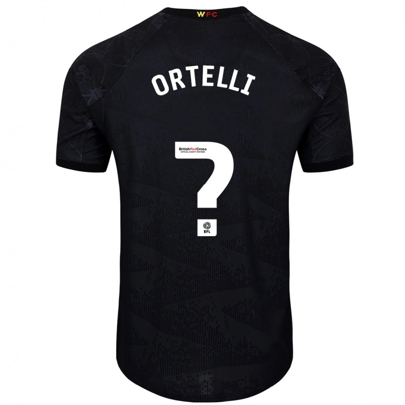 Danxen Hombre Camiseta Gabriel Ortelli #0 Negro Blanco 2ª Equipación 2024/25 La Camisa México