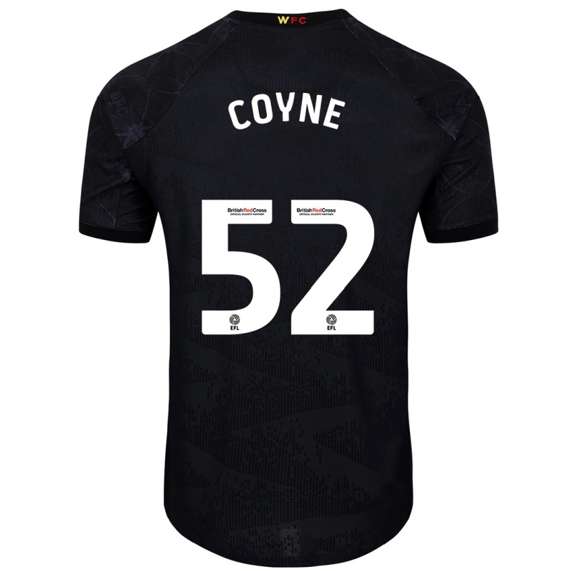 Danxen Hombre Camiseta Aidan Coyne #52 Negro Blanco 2ª Equipación 2024/25 La Camisa México