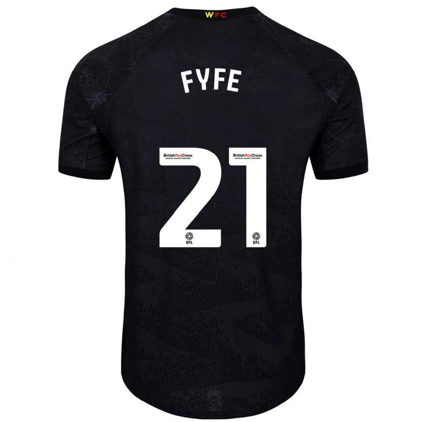 Danxen Hombre Camiseta Flo Fyfe #21 Negro Blanco 2ª Equipación 2024/25 La Camisa México