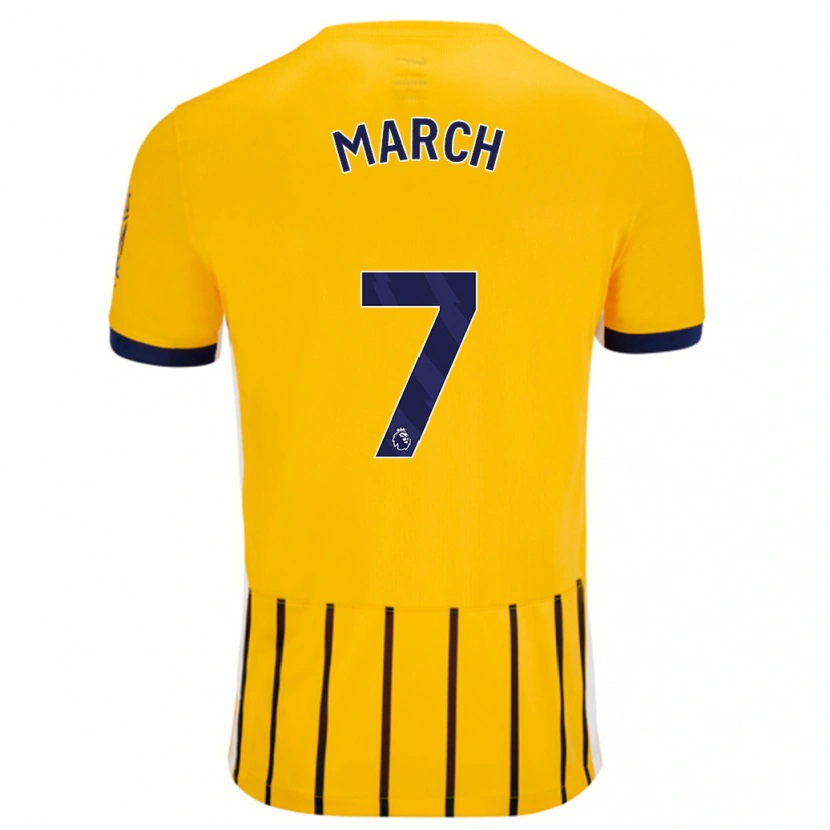 Danxen Hombre Camiseta Solly March #7 Dorado Azul Rayas 2ª Equipación 2024/25 La Camisa México