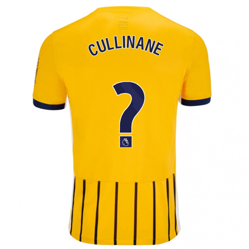 Danxen Hombre Camiseta Billy-Ray Cullinane #0 Dorado Azul Rayas 2ª Equipación 2024/25 La Camisa México