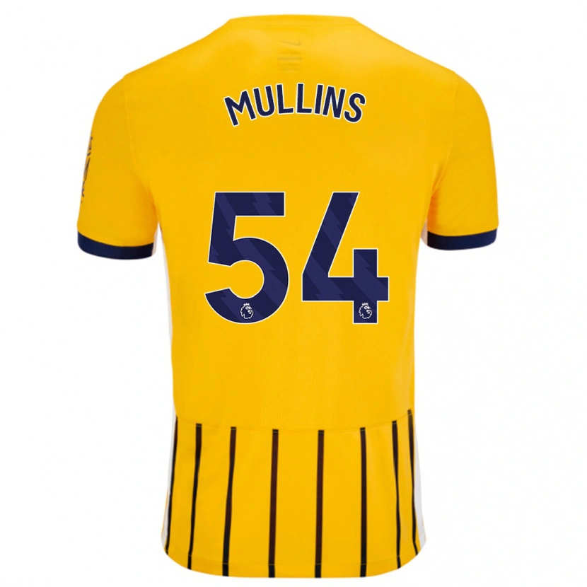 Danxen Hombre Camiseta Jamie Mullins #54 Dorado Azul Rayas 2ª Equipación 2024/25 La Camisa México