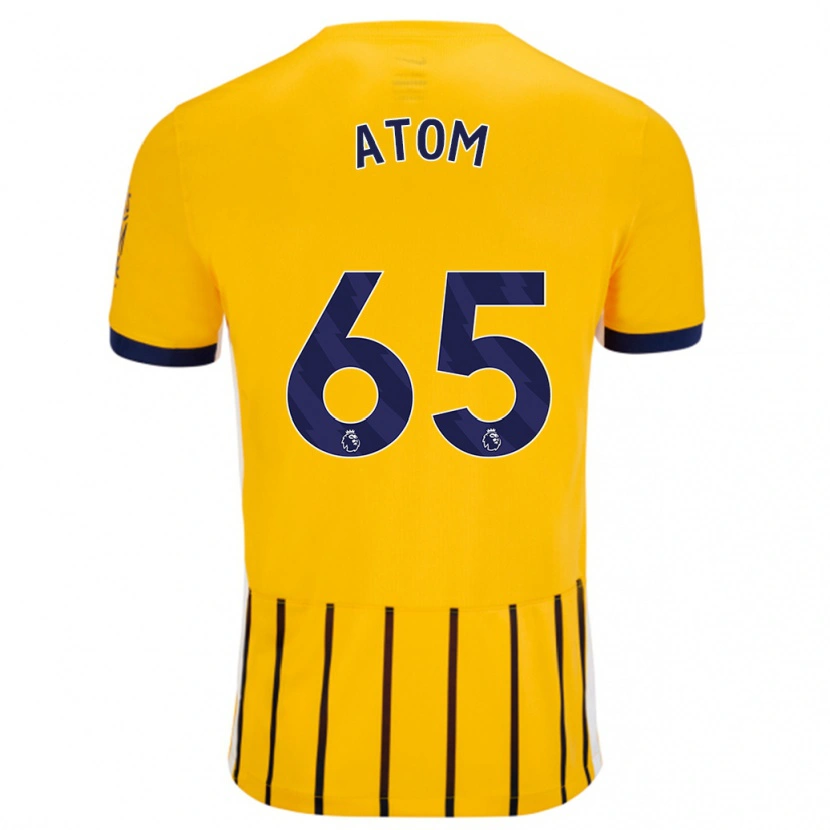 Danxen Hombre Camiseta Noel Atom #65 Dorado Azul Rayas 2ª Equipación 2024/25 La Camisa México