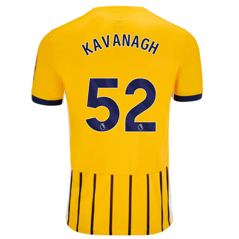 Danxen Hombre Camiseta Leigh Kavanagh #52 Dorado Azul Rayas 2ª Equipación 2024/25 La Camisa México