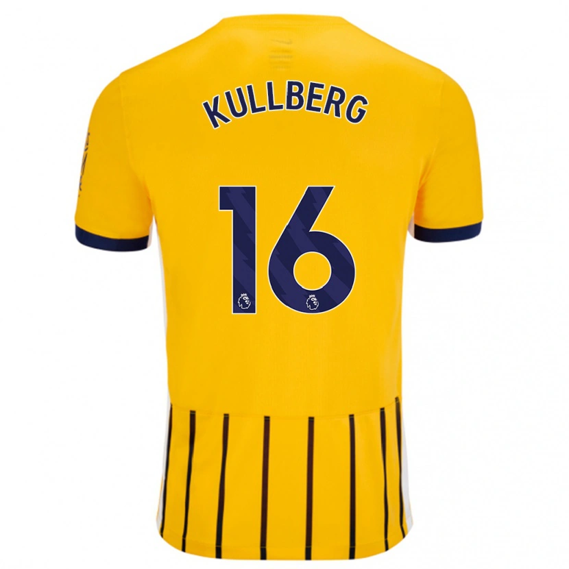 Danxen Hombre Camiseta Emma Nanny Charlotte Kullberg #16 Dorado Azul Rayas 2ª Equipación 2024/25 La Camisa México