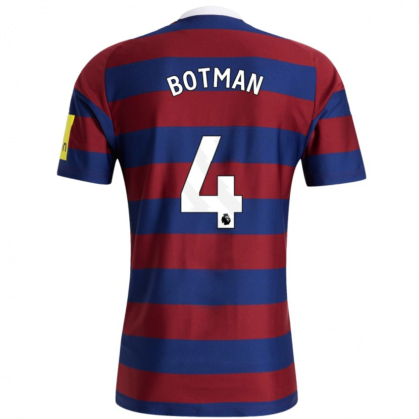 Danxen Hombre Camiseta Sven Botman #4 Burdeos Azul Marino 2ª Equipación 2024/25 La Camisa México