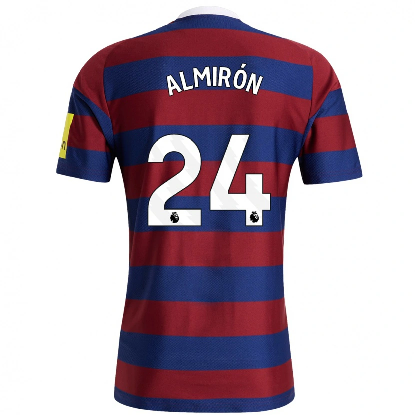 Danxen Hombre Camiseta Miguel Almirón #24 Burdeos Azul Marino 2ª Equipación 2024/25 La Camisa México