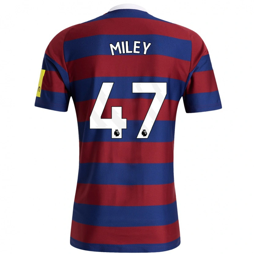 Danxen Hombre Camiseta Jamie Miley #47 Burdeos Azul Marino 2ª Equipación 2024/25 La Camisa México