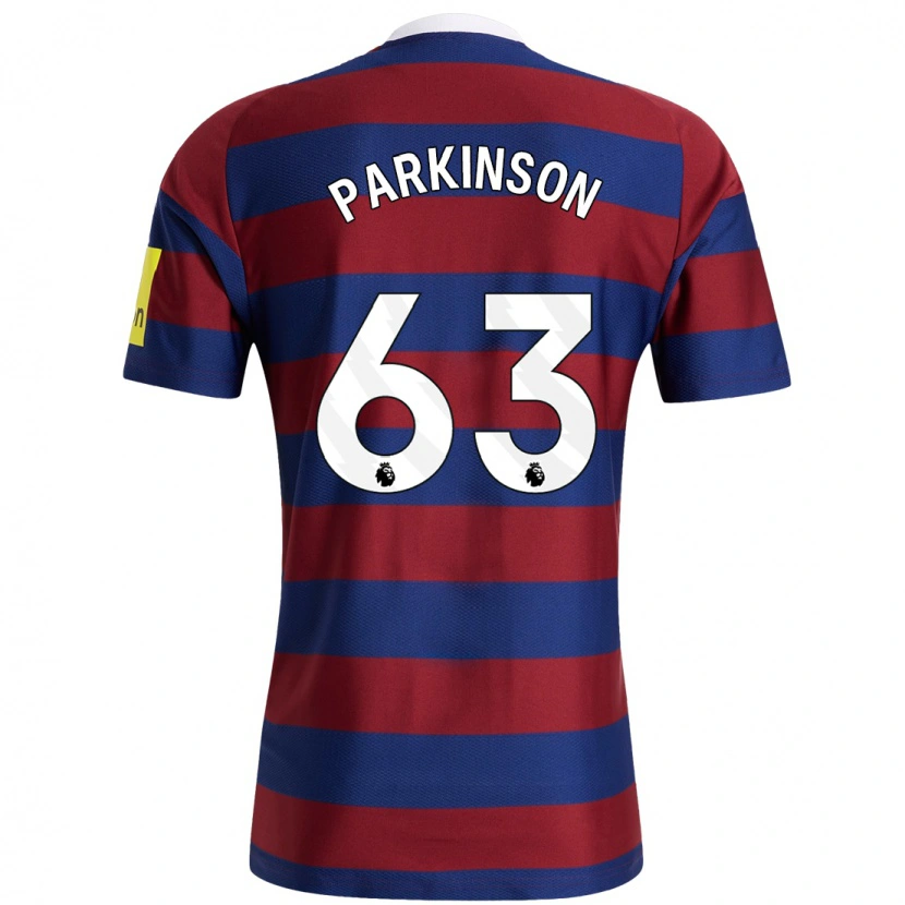 Danxen Hombre Camiseta Ben Parkinson #63 Burdeos Azul Marino 2ª Equipación 2024/25 La Camisa México