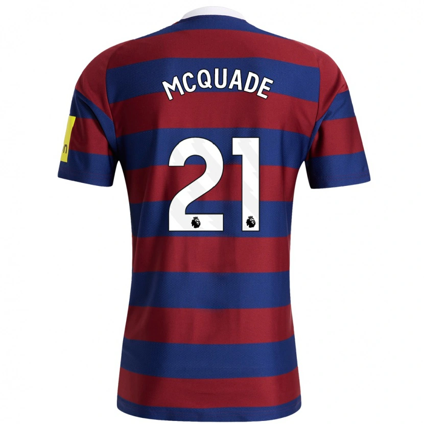 Danxen Hombre Camiseta Jasmine Mcquade #21 Burdeos Azul Marino 2ª Equipación 2024/25 La Camisa México