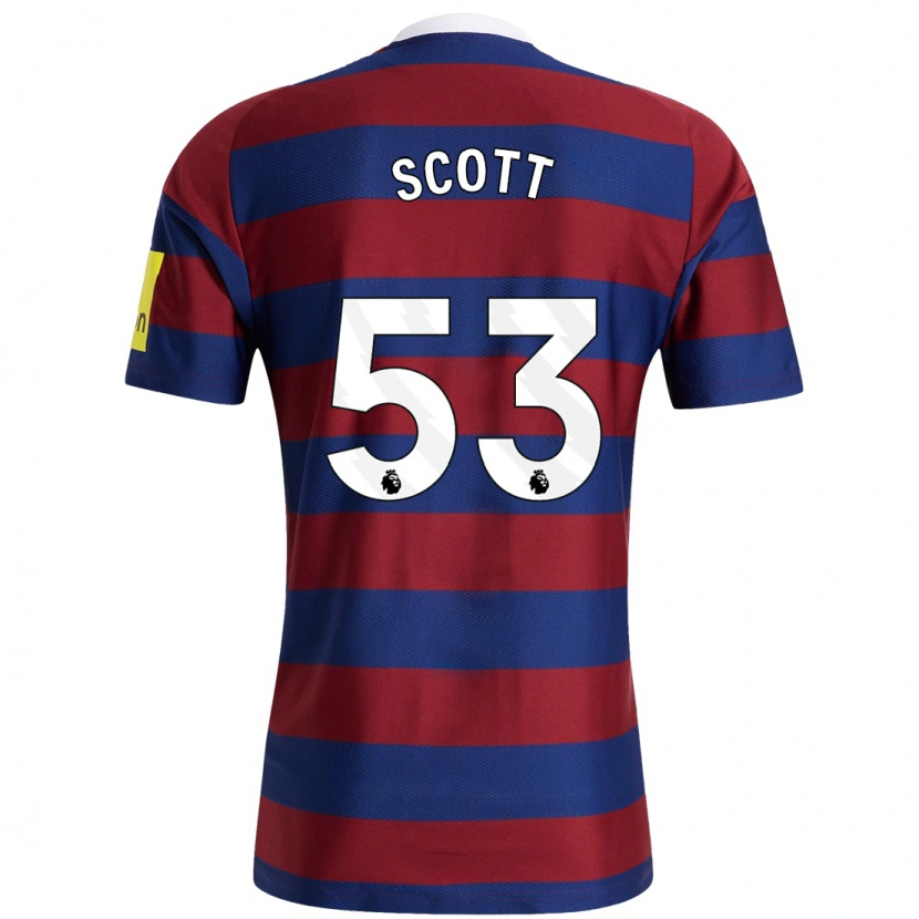 Danxen Hombre Camiseta Joshua Scott #53 Burdeos Azul Marino 2ª Equipación 2024/25 La Camisa México