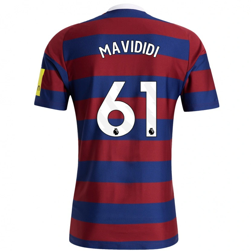 Danxen Hombre Camiseta Shaun Mavididi #61 Burdeos Azul Marino 2ª Equipación 2024/25 La Camisa México