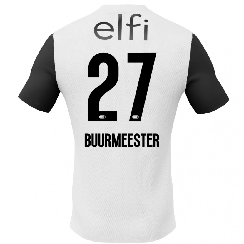 Danxen Hombre Camiseta Zico Buurmeester #27 Blanco Negro 2ª Equipación 2024/25 La Camisa México