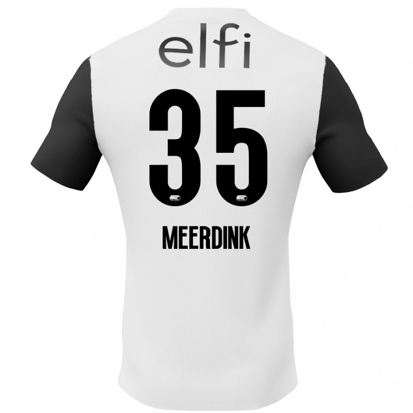 Danxen Hombre Camiseta Mexx Meerdink #35 Blanco Negro 2ª Equipación 2024/25 La Camisa México