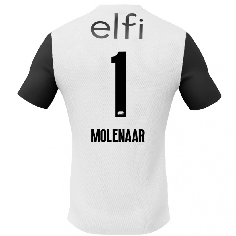 Danxen Hombre Camiseta Finn Molenaar #1 Blanco Negro 2ª Equipación 2024/25 La Camisa México