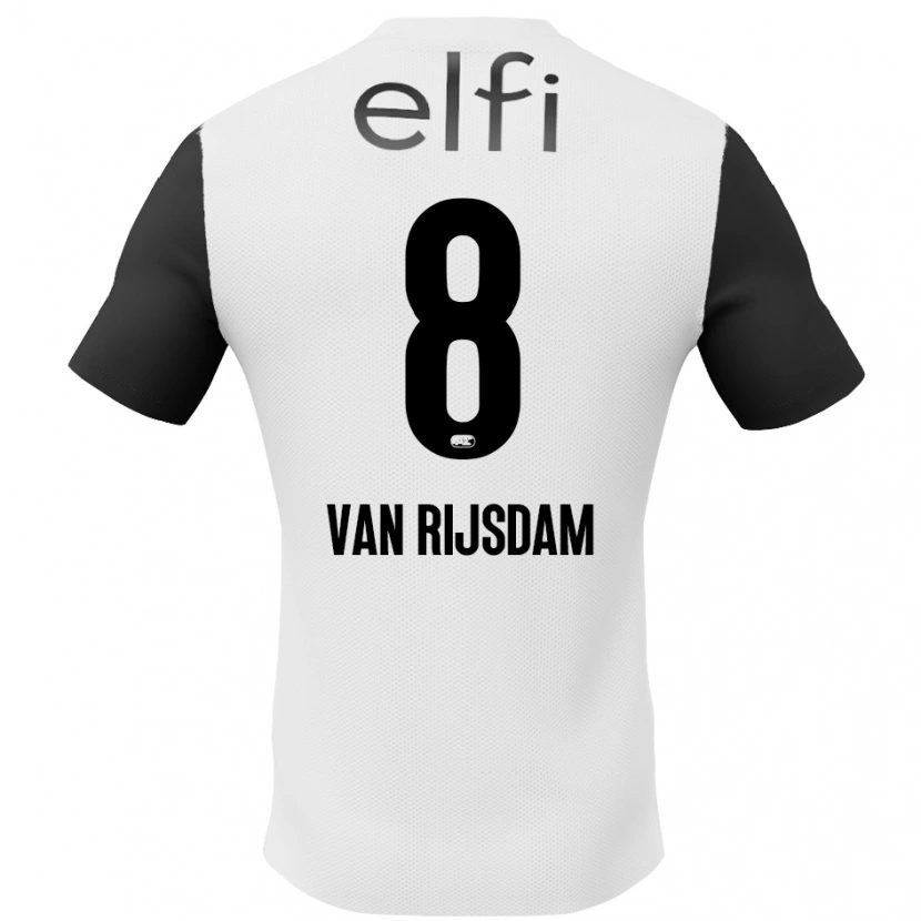 Danxen Hombre Camiseta Julian Van Rijsdam #8 Blanco Negro 2ª Equipación 2024/25 La Camisa México
