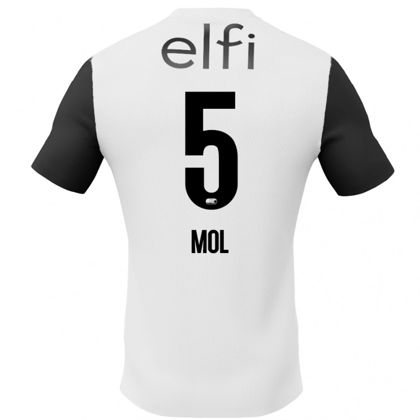 Danxen Hombre Camiseta Camie Mol #5 Blanco Negro 2ª Equipación 2024/25 La Camisa México